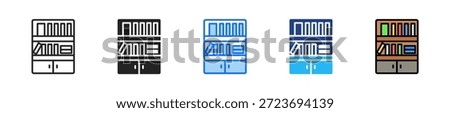 Book Shelf Icon Set Multiple Style Collection