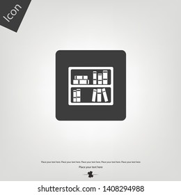 Book shelf icon. Vector illustration sign
