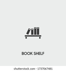 book shelf icon. book shelf vector on gray background