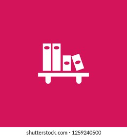 Book Shelf icon vector. Book Shelf sign on pink background. Book Shelf icon for web and app