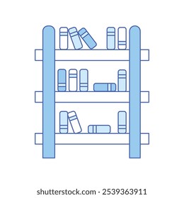 Ícone de prateleira de livro com ilustração de estoque de vetor de fundo branco