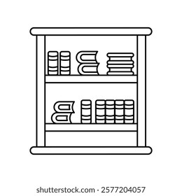 book shelf icon with white background vector stock illustration