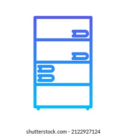 Diseño de iconos de gradiente de línea del estante del libro