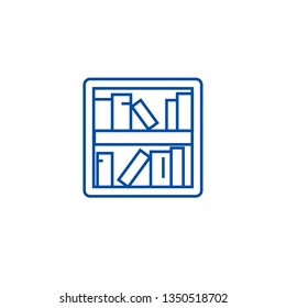 Book shelf line icon concept. Book shelf flat  vector symbol, sign, outline illustration.