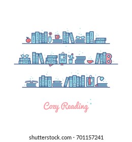 Book shelf pattern design with place for text