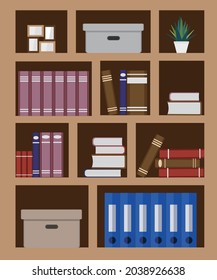 book shelf set vector illustration