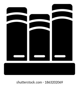 icono del glifo vector del estante del libro, icono de escuela y educación