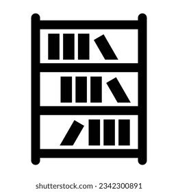 Book Shelf Vector Glyph Icon For Personal And Commercial Use.
