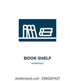 book shelf vector icon. book shelf, book, shelf filled icons from flat workspace concept. Isolated black glyph icon, vector illustration symbol element for web design and mobile apps