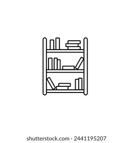 Book shelf vector icon illustration sign