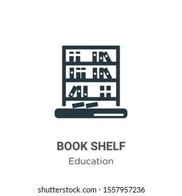 Book shelf vector icon on white background. Flat vector book shelf icon symbol sign from modern education collection for mobile concept and web apps design.