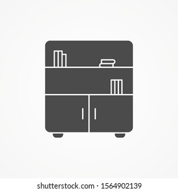Book shelf vector icon sign symbol