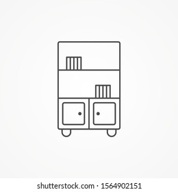 Book shelf vector icon sign symbol