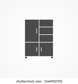 Book shelf vector icon sign symbol