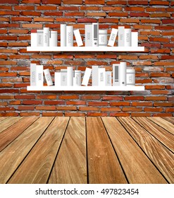 Book shelf. Vector illustration.