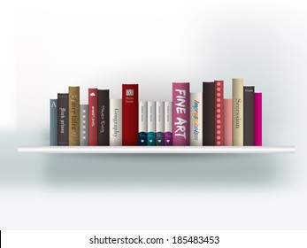 Book Shelf. Vector Illustration. Bookstore Indoor. 