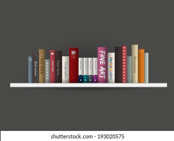 Book Shelf. Vector Illustration. Bookstore Indoor. 