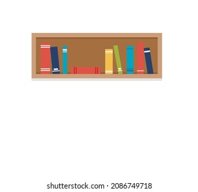 Estante del libro. Ilustración vectorial. Librería de pastas interiores 10