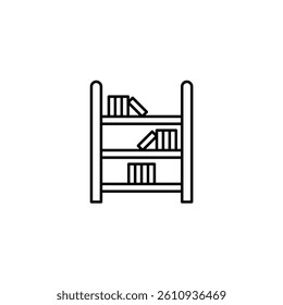 Book shelf vector illustration line icon icons design