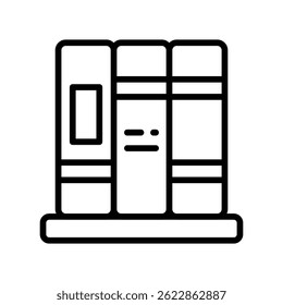 Icono de contorno de Vector de estante de libro. Archivo Eps10 