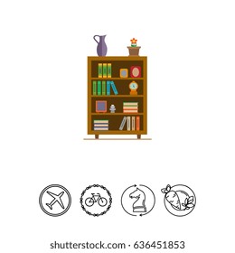 Book shelves icon