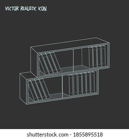 Book shelves icon line element. Vector illustration of book shelves icon line isolated on clean background for your web mobile app logo design.