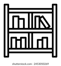 Book Shelves Vector Line Icon Design