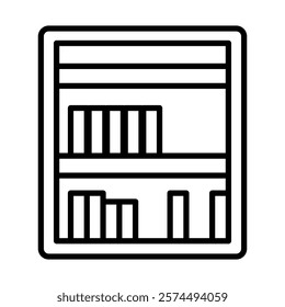 Book shelves Vector Line Icon Design