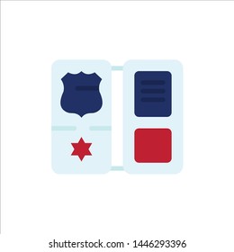 Book, Shield, American, Star  Flat Color Icon. Vector icon banner Template