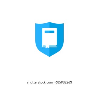 Book Shield Icon Logo Design Element