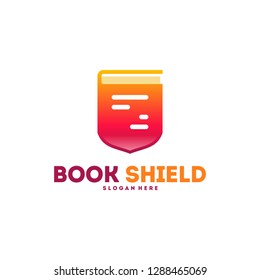 Book Shield logo designs vector, Education logo symbol