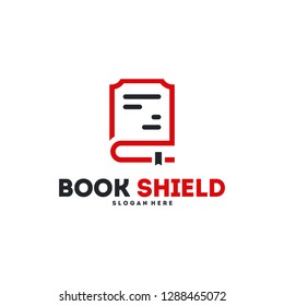 Book Shield logo designs vector, Education logo symbol
