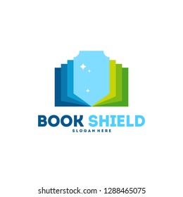 Book Shield logo designs vector, Education logo symbol