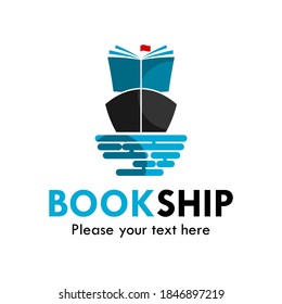 Ilustración de la plantilla del logotipo de la nave del libro