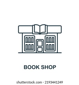 Book Shop icon. Line simple icon for templates, web design and infographics