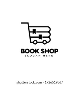 Plantilla de diseño del logotipo de la tienda de libros
