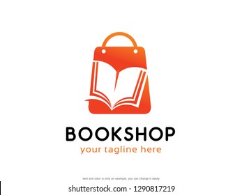 Book Shop Logo Template Design Vector, Emblem, Concept Design, Creative Symbol, Icon