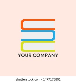 Book shop logo. Vector emblem for bookstore or library. Web icon or sign