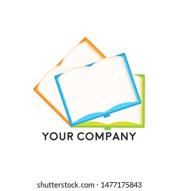 Book shop logo. Vector emblem for bookstore or library. Web icon or sign
