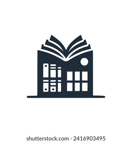 book shop logo vector illustration template design