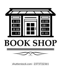 Book shop scetch style black white color