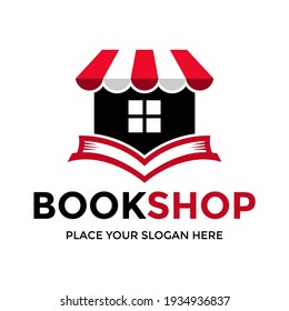 Book shop or store vector logo template. This design use building symbol. Suitable for business or education.