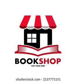 Book shop or store vector logo template. This design use building symbol. Suitable for business or education.