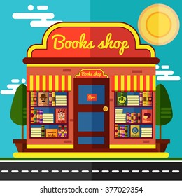 Book shop.Flat illustration.