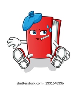 book sick mascot vector cartoon illustration