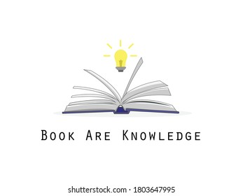 Book side view illustration. Books are knowledge.