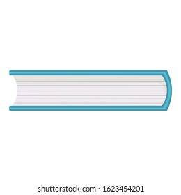 Book Side View. Reading Symbol With Cover. blue carton cover.