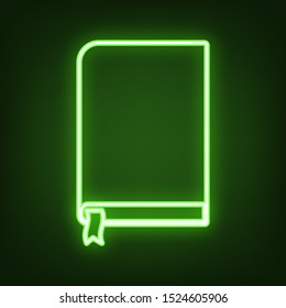 Book Sign Green Neon Icon Dark Stock Vector Royalty Free