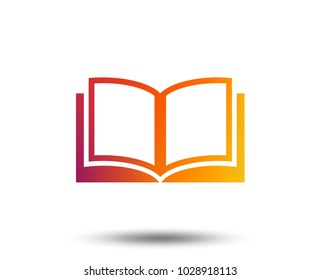 Book sign icon. Open book symbol. Blurred gradient design element. Vivid graphic flat icon. Vector