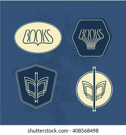 Book sign icon. Open book symbol. Business abstract circle logos. Vector